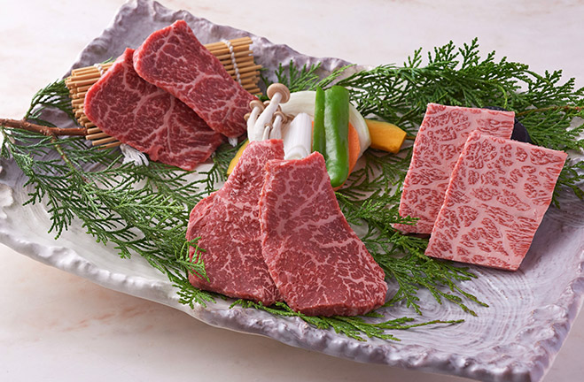 松阪牛の三種盛り合わせ